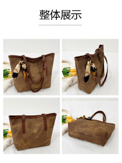 Smartrahalife Fashion PU Leather Tote Bag for Women, 3 Ways to Wear: Shoulder/Crossbody/Handbag, Casual Portable Purse with Local Fast Delivery
