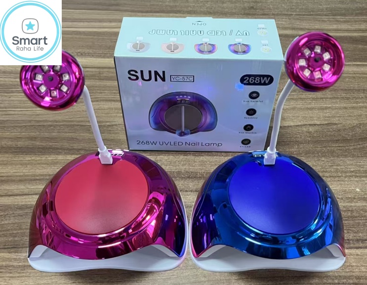 【Promotion】Smartrahalife Professional Nail Dryer Machine 268W UV LED Nail Lamp YC-57C with 360° Flexible Gooseneck, Auto Sensor Gel Nail Dryer for Salon & Home DIY