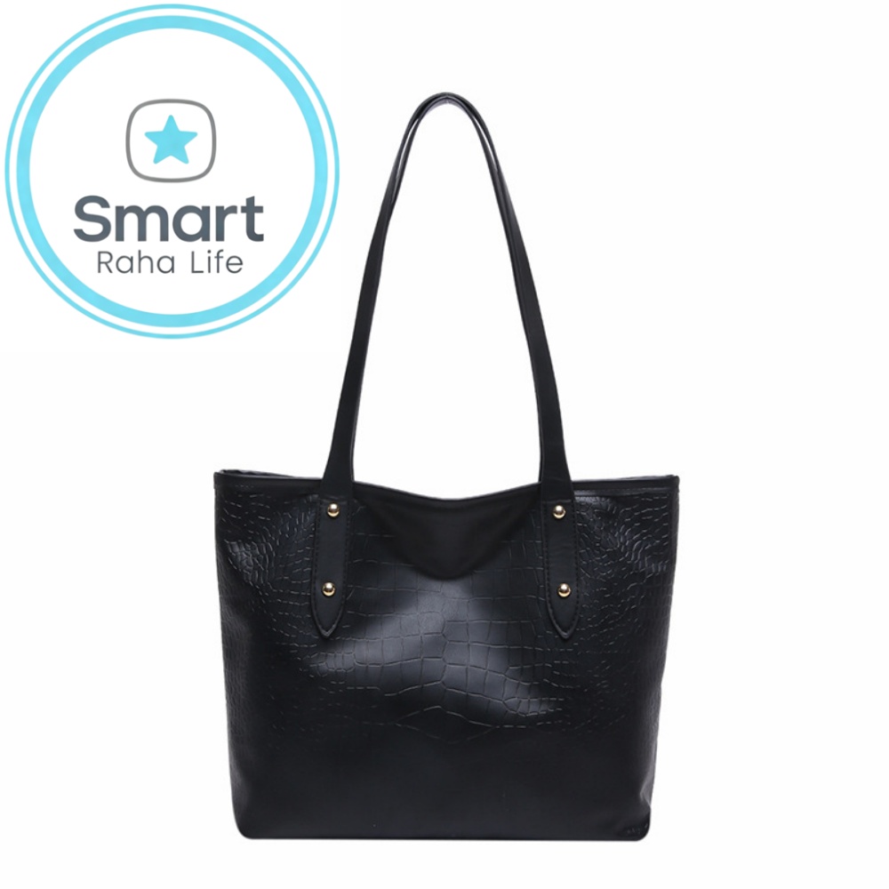 Smartrahalife Fashion PU Leather Tote Bag for Women, 3 Ways to Wear: Shoulder/Crossbody/Handbag, Casual Portable Purse with Local Fast Delivery