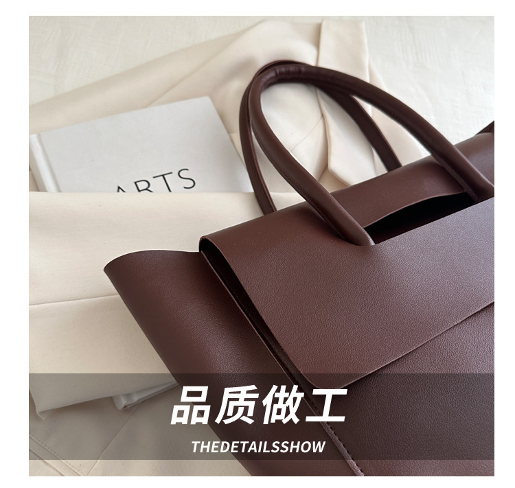 Smartrahalife Fashion PU Leather Tote Bag for Women, 3 Ways to Wear: Shoulder/Crossbody/Handbag, Casual Portable Purse with Local Fast Delivery