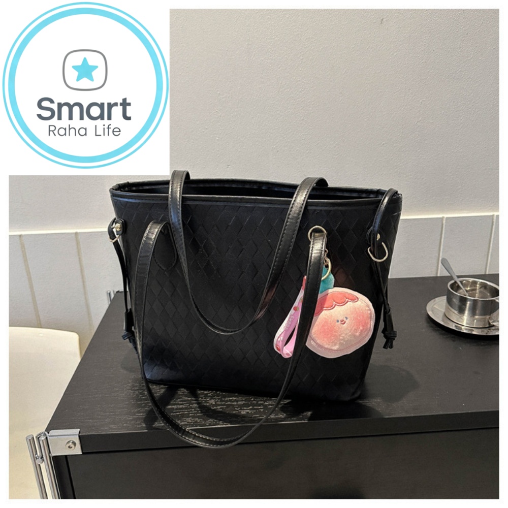 Smartrahalife Fashion PU Leather Tote Bag for Women, 3 Ways to Wear: Shoulder/Crossbody/Handbag, Casual Portable Purse with Local Fast Delivery