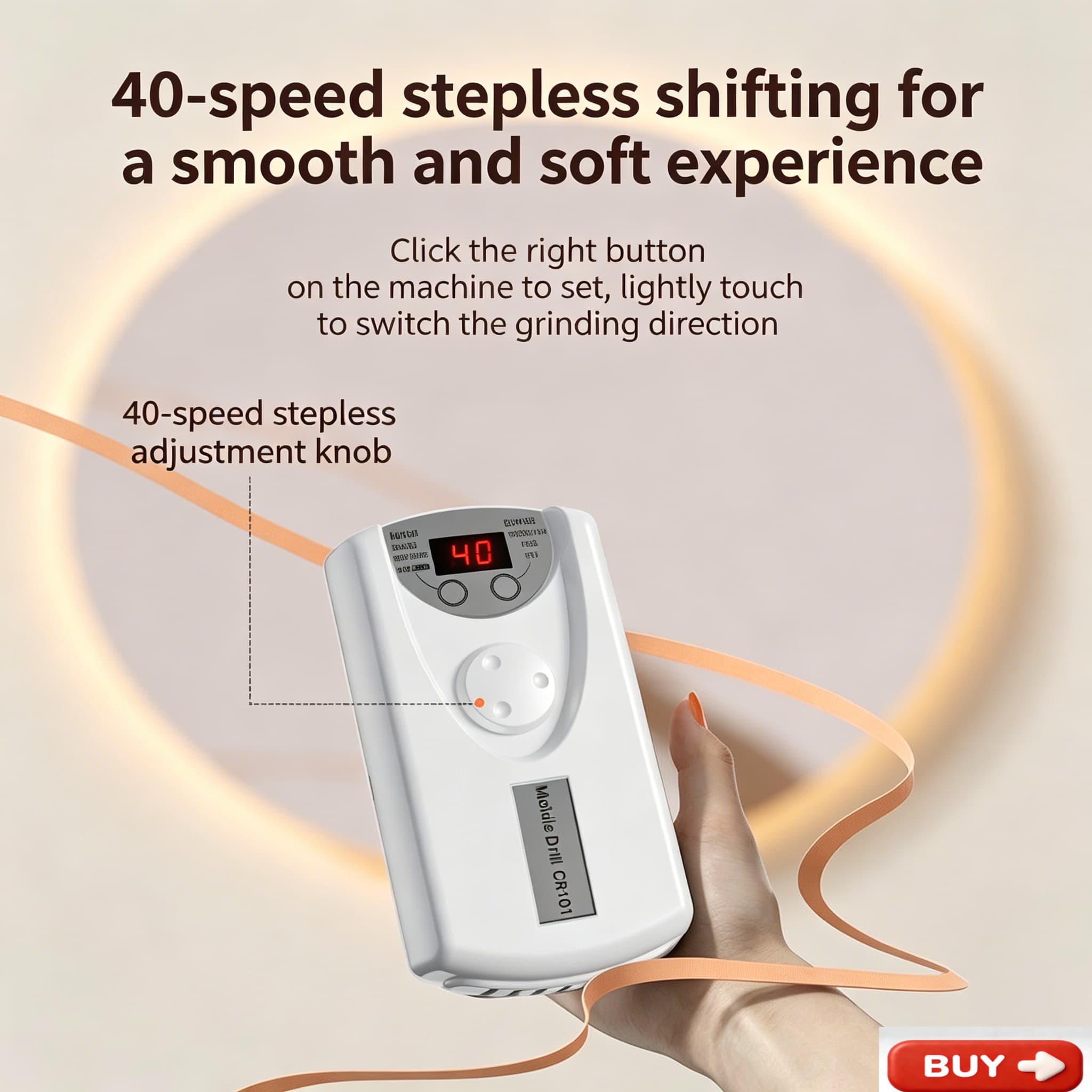 【Promotion】Smartrahalife Cordless Electric Nail Drill Kit – Rechargeable Professional E-file for Acrylic & Gel Nail Removal, Low Heat Handheld Manicure Tool with Multiple Bits