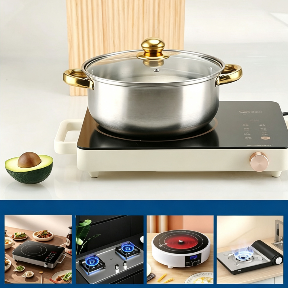 【Promotion】Lightweight and thin. Do not purchase if you mind。12PCS Stainless Steel Kettle Cookware Set – Non-Stick Cooking Pots & Pans Set | Durable Kitchen Set for Home, Hotel & Restaurant Cooking