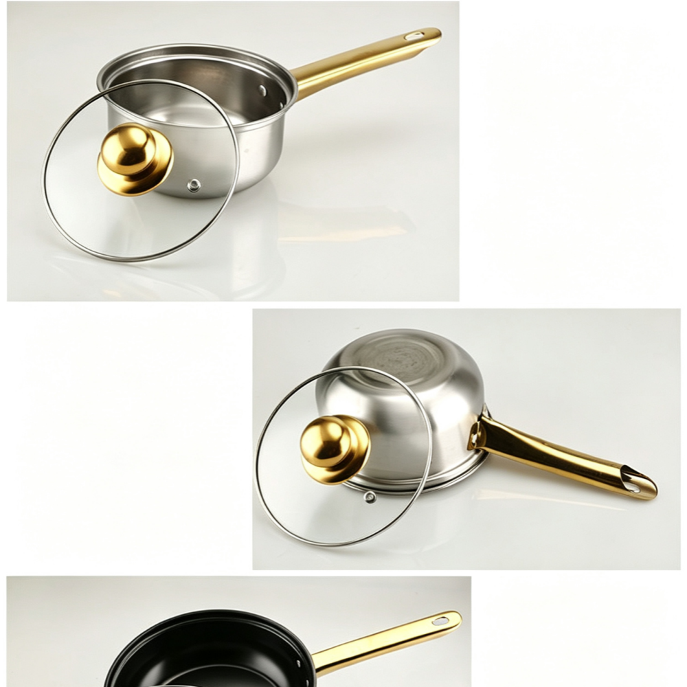 【Promotion】Lightweight and thin. Do not purchase if you mind。12PCS Stainless Steel Kettle Cookware Set – Non-Stick Cooking Pots & Pans Set | Durable Kitchen Set for Home, Hotel & Restaurant Cooking