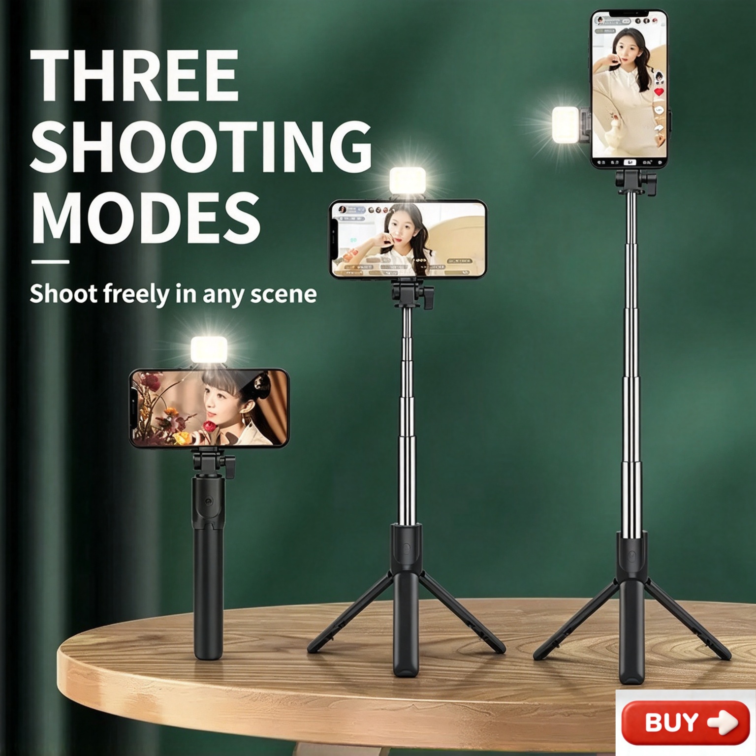 【Promotion】Smartrahalife Phone Tripod, 70cm Selfie Stick with Wireless Remote , Portable Extendable Tripod Stand, Compatible with All Cell Phones, for Selfie/Video Recording/Photo/Live Stream/Vlog