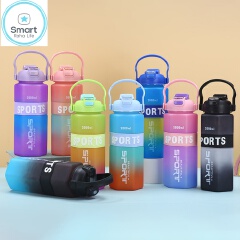 Smartrahalife 3PCS Water Bottles Set, 2000ML/800ML/280ML Large Capacity BPA-Free Frosted Sports Mugs, 3-in-1 Style Travel Cups with Straw & Leakproof Lid, Portable for Office Gym Coffe