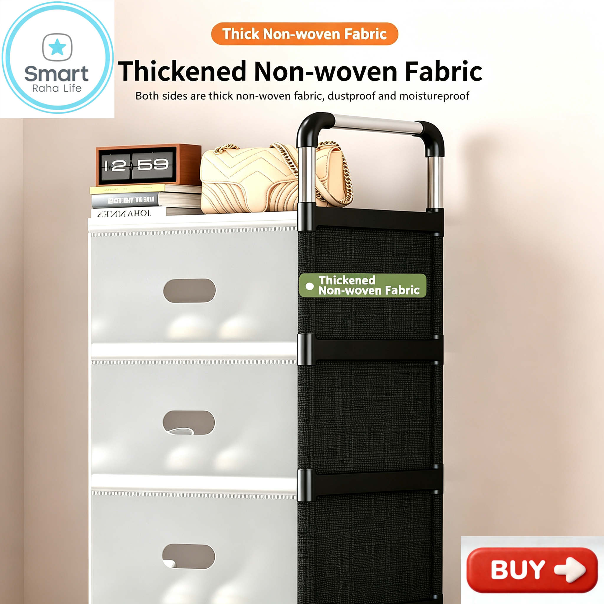 【Promotion】Smartrahalife 7 Layer Shoes Rack Upgraded Organizer Dustproof Household Doorstep Shoes DIY Storage Shelf Assembly Large Capacity Shoes Cabinet