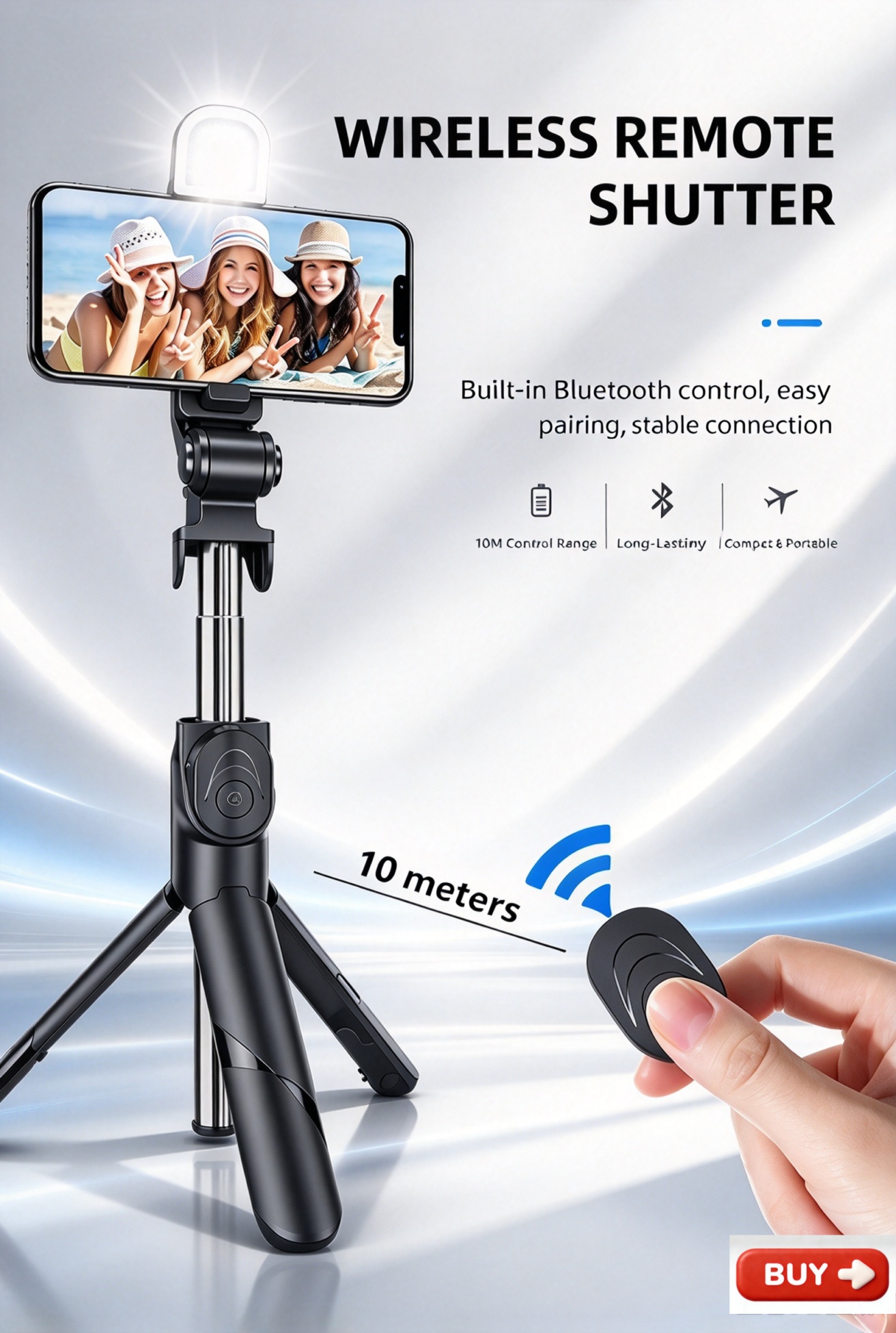 【Promotion】Smartrahalife Phone Tripod, 70cm Selfie Stick with Wireless Remote , Portable Extendable Tripod Stand, Compatible with All Cell Phones, for Selfie/Video Recording/Photo/Live Stream/Vlog