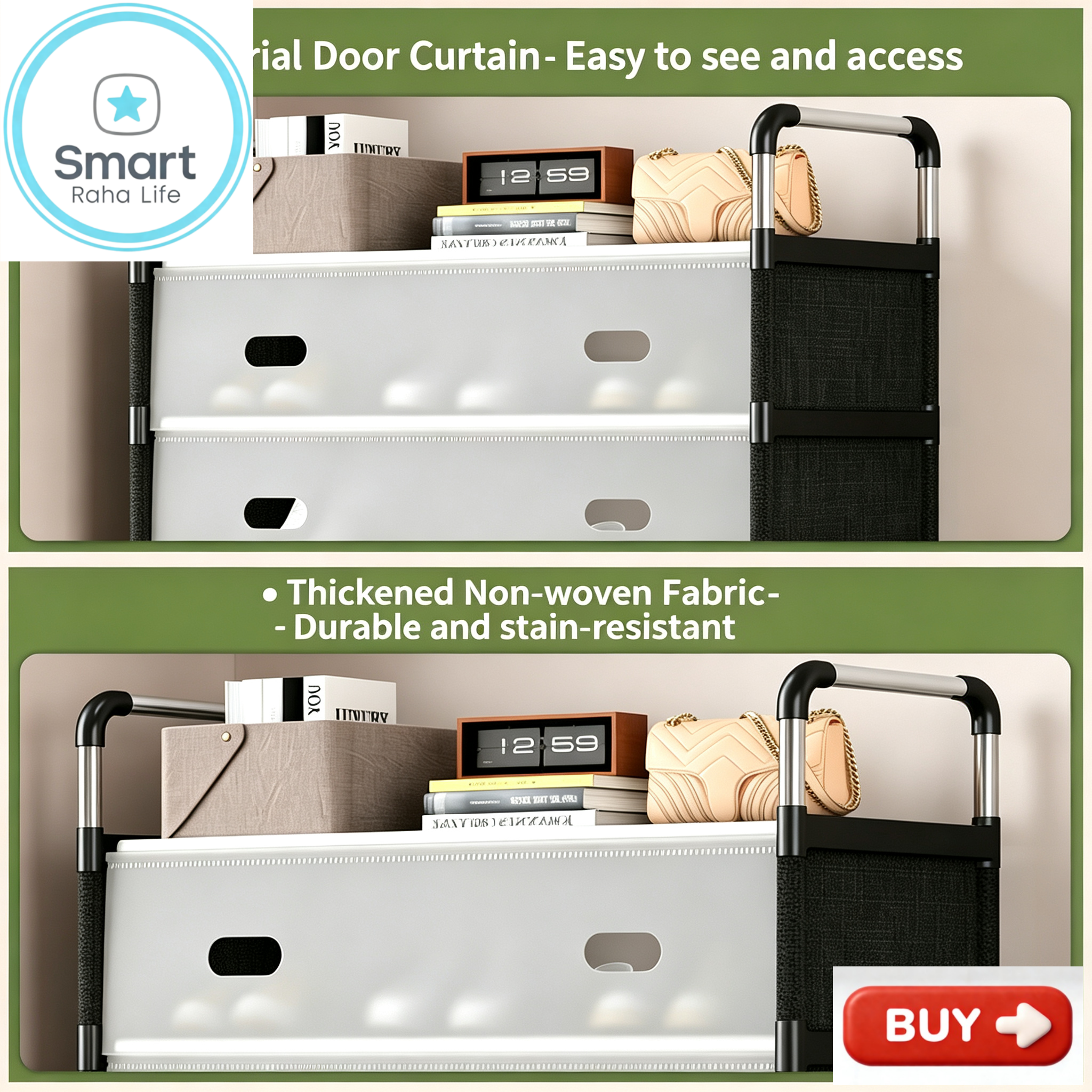 【Promotion】Smartrahalife 7 Layer Shoes Rack Upgraded Organizer Dustproof Household Doorstep Shoes DIY Storage Shelf Assembly Large Capacity Shoes Cabinet