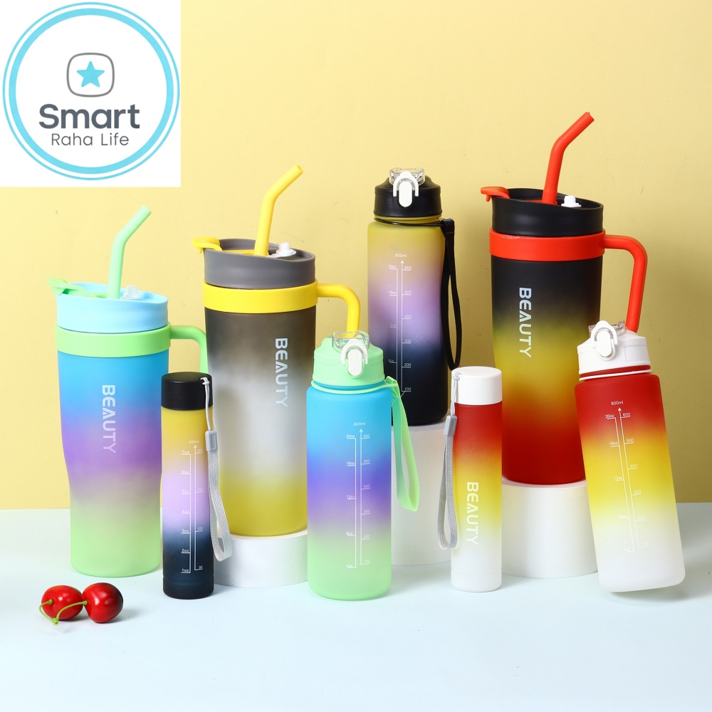 Smartrahalife 3PCS Water Bottles Set 40oz Large Capacity 1200ml/700ml/260ml,3-in-1 Style Travel Mugs with Straw & Leakproof Lid, Portable Sports Cup for Office  Gym Coffee Smoothie Juice