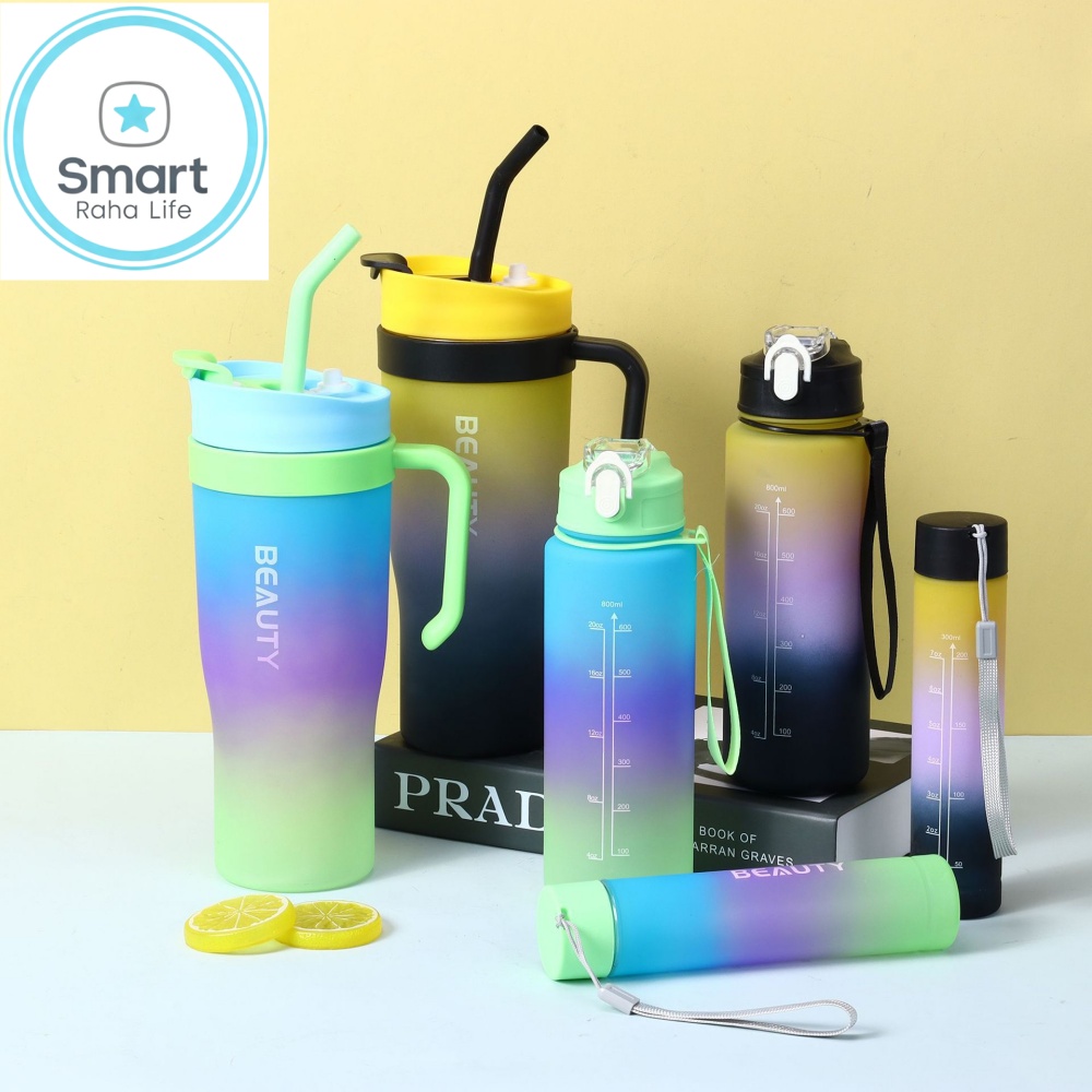 Smartrahalife 3PCS Water Bottles Set 40oz Large Capacity 1200ml/700ml/260ml,3-in-1 Style Travel Mugs with Straw & Leakproof Lid, Portable Sports Cup for Office  Gym Coffee Smoothie Juice