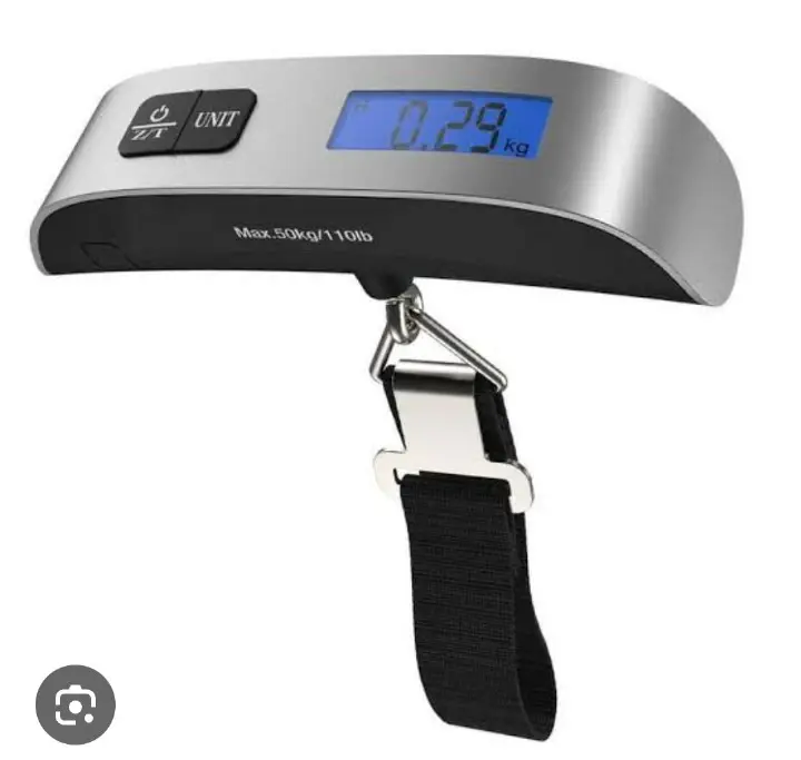 ELECTRONIC PORTABLE MULTIFUNCTIONAL LUGGAGE SCALE, TRAVEL ESSENTIALS, DIGITAL SUITCASE WEIGHT SCALES FOR TRAVEL ACCESSORIES, HANGING BAGGAGE SCALE WITH TEMPERATURE SENSOR, RUBBER PAINT