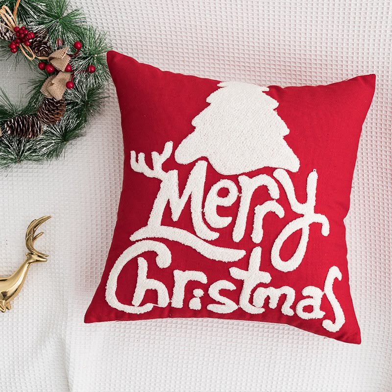 CHRISTMAS PILLOW COVERS HOME DÉCOR CHRITMAS PATTERNS, SOFT COZY FABRIC WITH SANTA CLAUS,CHRISTMAS TREE, SNOWFLAKE, WINTER DECOR, FOR PORCH SOFA BED LIVINGROOM