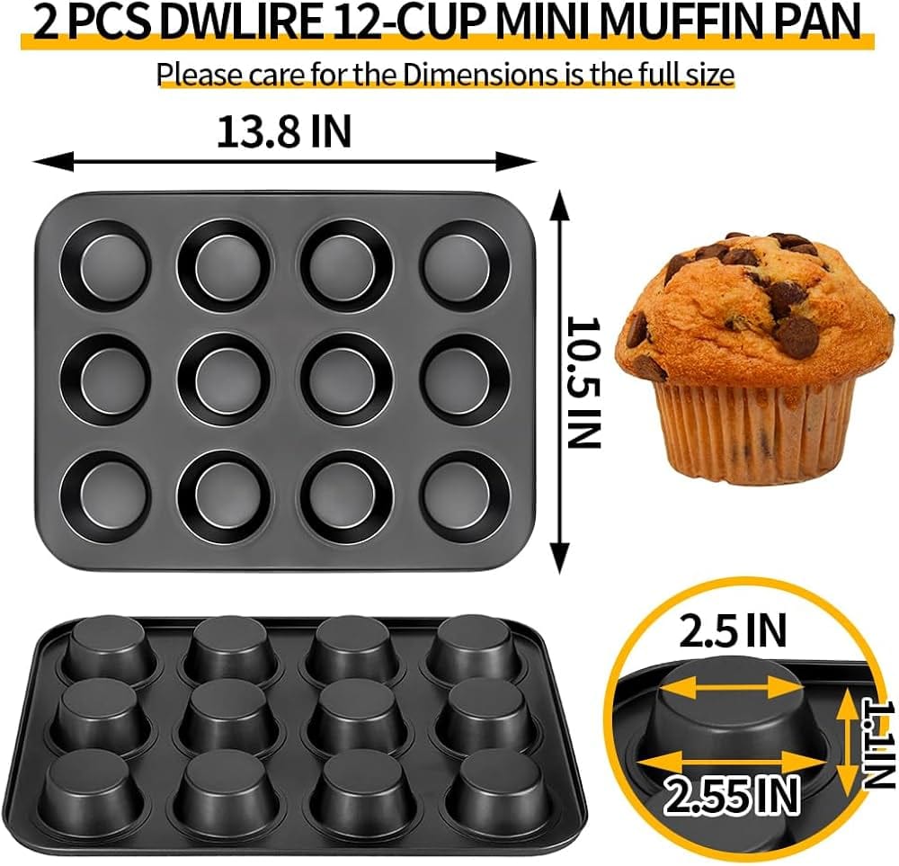 NONSTICK 12 HOLE CUPCAKES BAKING TIN CUP CAKE MOULD NON-TOXIC, WITHOUT PFAS, HEAVY-DUTY, NON-STICK MUFFIN TIN, BAKING PAN, CARBON STEEL BAKING SUPPLIES