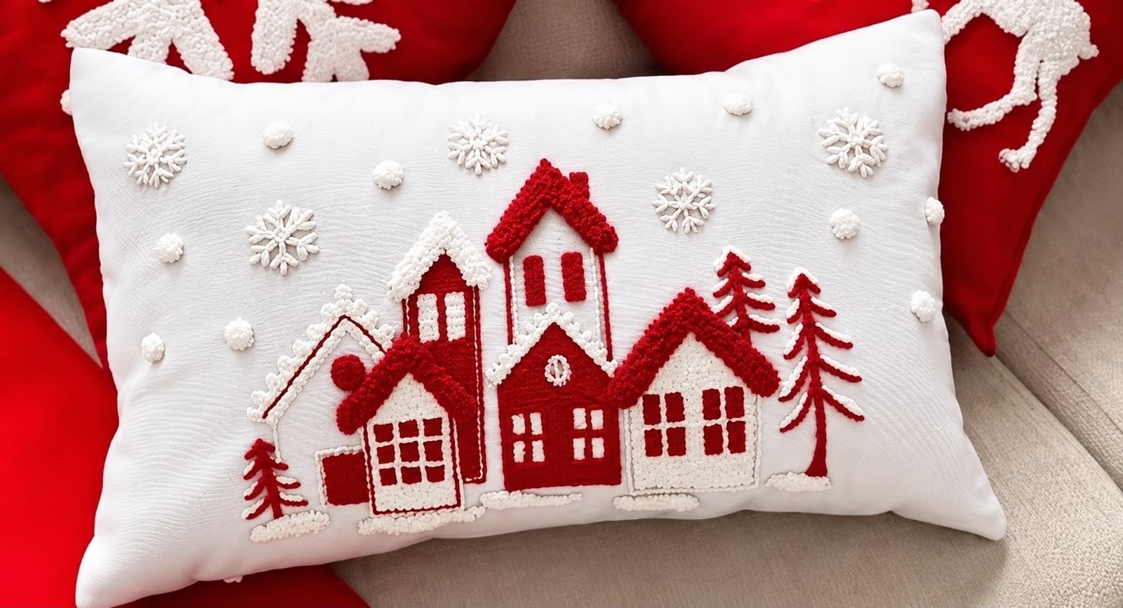 CHRISTMAS PILLOW COVERS HOME DÉCOR CHRITMAS PATTERNS, SOFT COZY FABRIC WITH SANTA CLAUS,CHRISTMAS TREE, SNOWFLAKE, WINTER DECOR, FOR PORCH SOFA BED LIVINGROOM