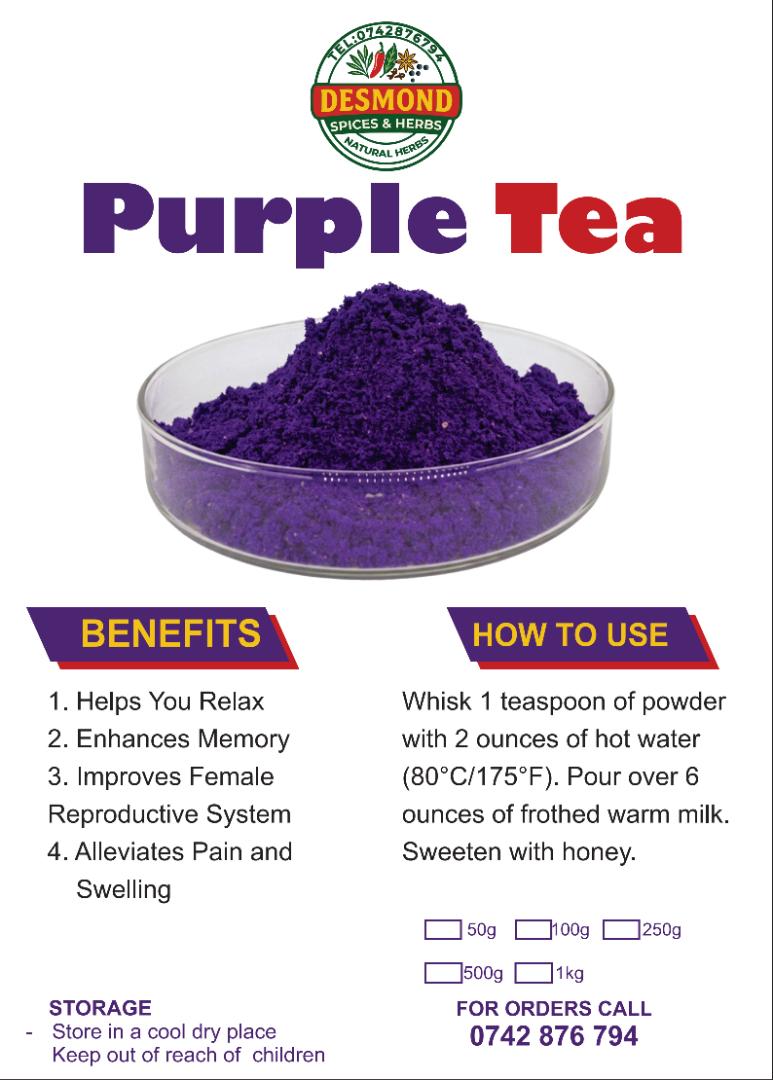 Purple tea (pure organic purple tea (support blood sugar, support health skin, support heart