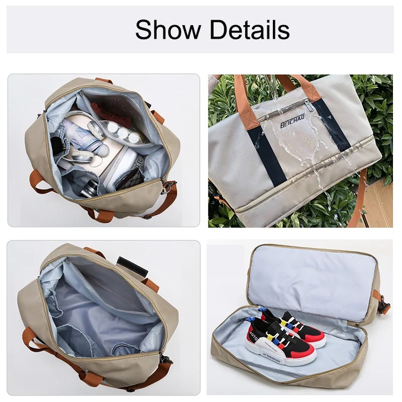 AMAZING OFFERS!! Luxury Expandable Beichao Duffel/Travel Bag: | Large Capacity Handbag | Shoulder & Crossbody Straps | Dry & Wet Separations | Dual Side Pockets |