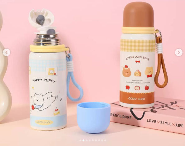 DISCOUNT DEALS!! Stainless Steel Kid's ThermoCup: | 600ml Capacity | Double-Wall Insulation | Air-Tight Silicone Lid | Hot/Cold Function | Lightweight | Durable Food-Grade Material | Thermocups/Flasks