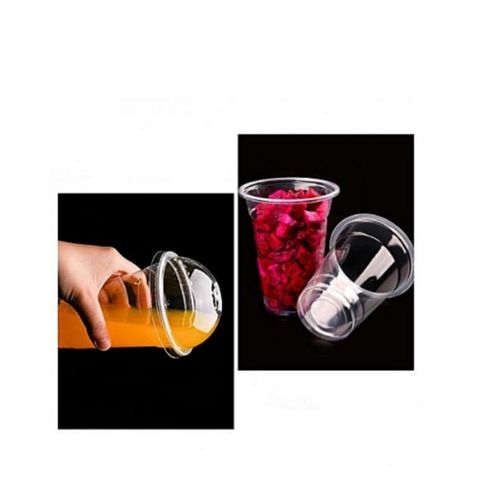 AMAZING OFFERS!! 100Pcs Disposable Plastic Cups NO LIDS & Straws:| 250ml | Suitable for Juices, Iced Coffee, Smoothies, Milkshakes and Frozen Cocktails | Recyclable