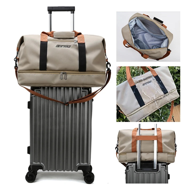 AMAZING OFFERS!! Luxury Expandable Beichao Duffel/Travel Bag: | Large Capacity Handbag | Shoulder & Crossbody Straps | Dry & Wet Separations | Dual Side Pockets |