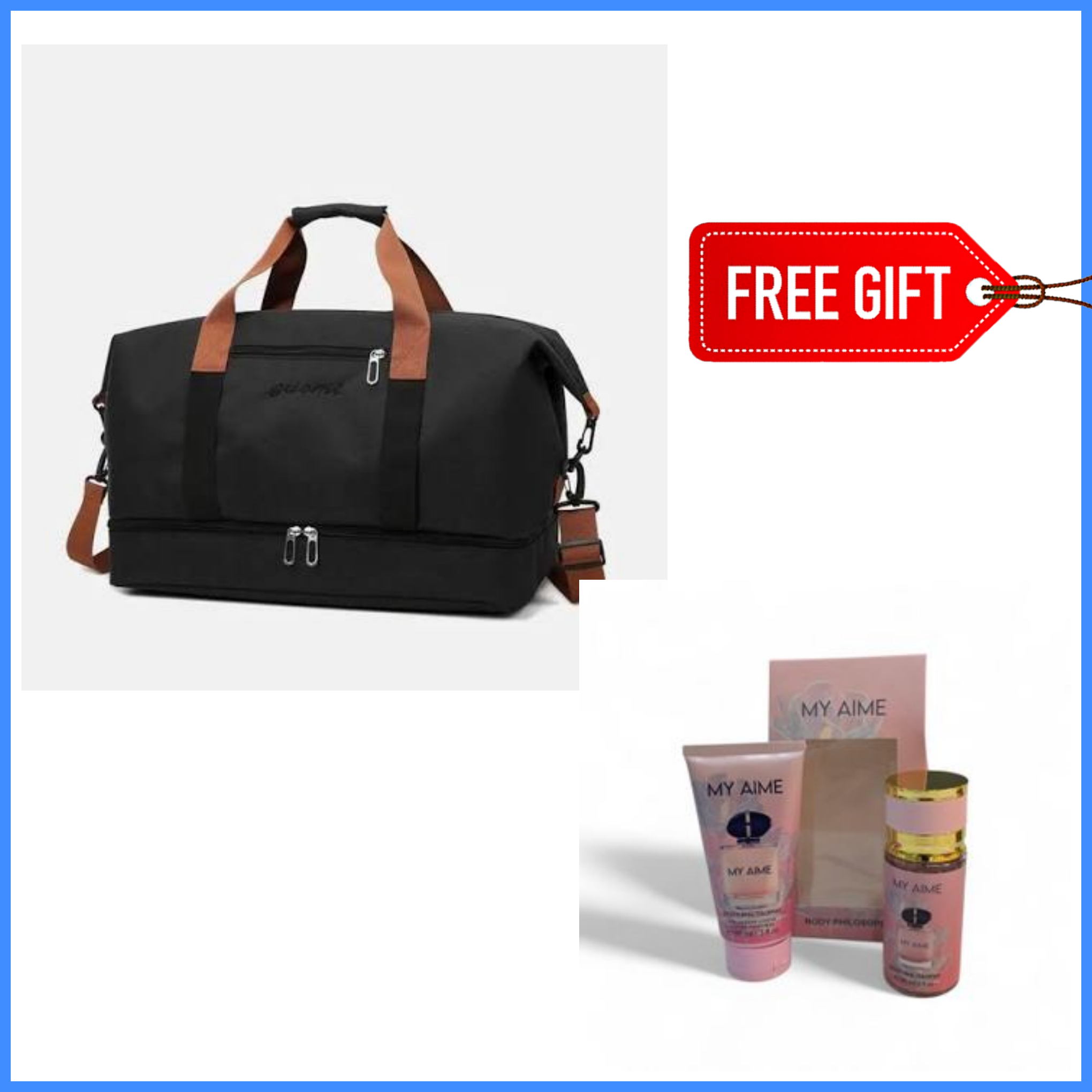 AMAZING OFFERS!! Luxury Expandable Beichao Duffel/Travel Bag: | Large Capacity Handbag | Shoulder & Crossbody Straps | Dry & Wet Separations | Dual Side Pockets | with Free Sombrero Hat & Sunglasses