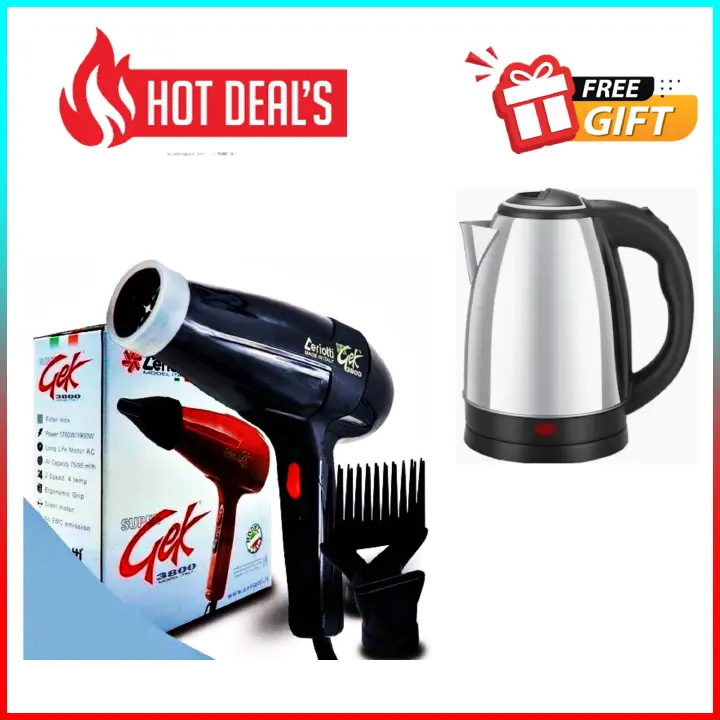 LIMITED LIMITED DEALS!! BLOWDRY/HAIR DRYER. Super Gek Cerrioti 3800 W Hair - 3800W High‑Power Performance for ultra‑fast drying, Dual Heat & Speed Settings for customized styling,