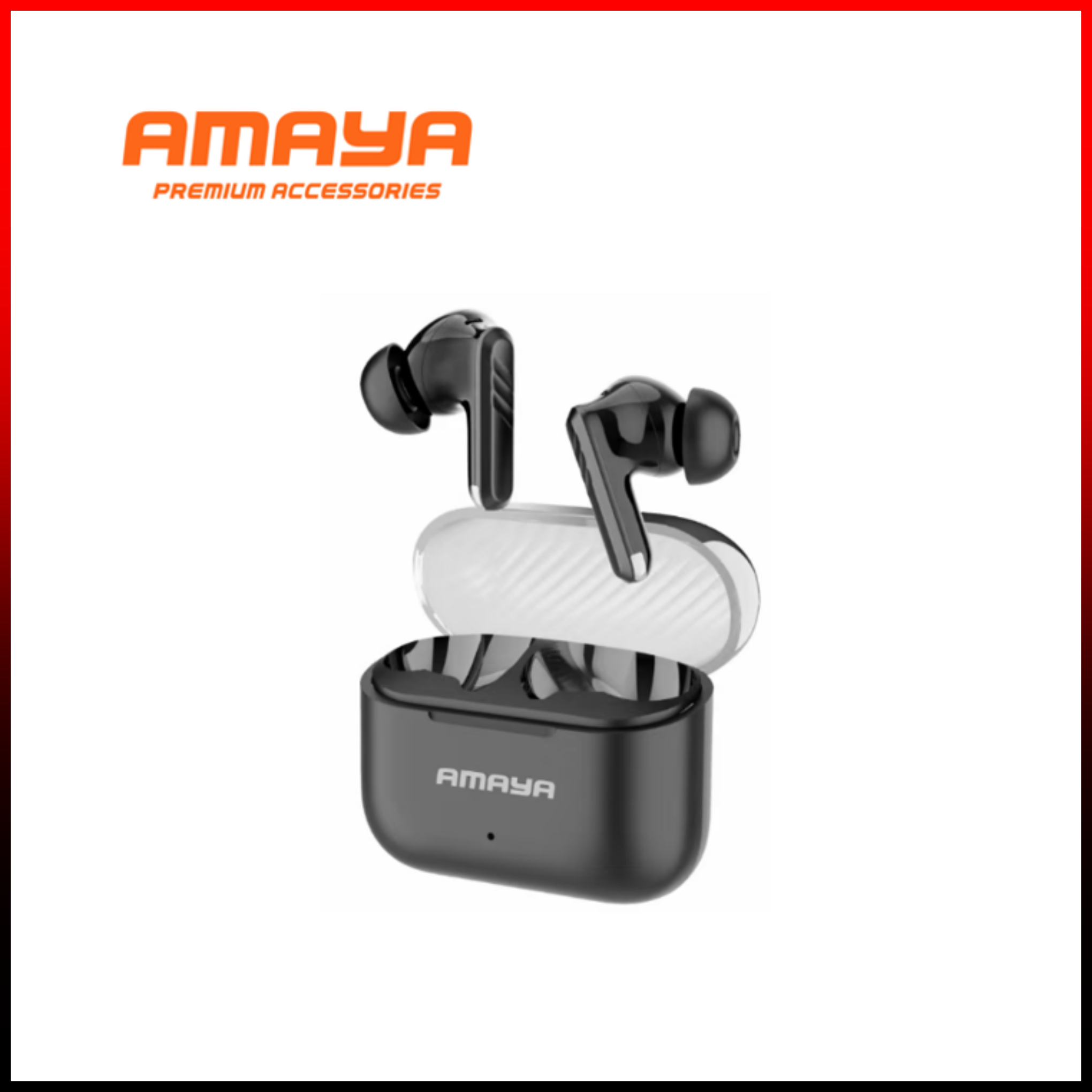 AMAYA ATW-330 Max Black in-ear headphones, Clear sound - The total use time can reach 60hr -Amaya earbuds// amaya earpods -Black