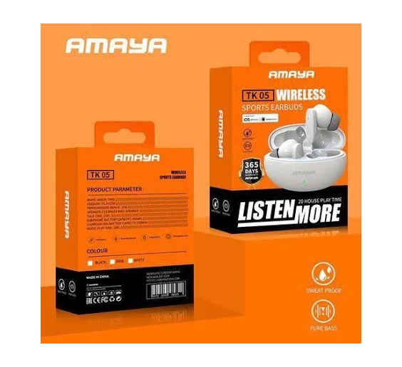 SPECIAL OFFER!!Amaya ATW 27 Wireless Bluetooth Earpods, Earbuds, Headsets, Earphones Air buds PREMIUM DEEP BASS Comfort Fit In-Ear Earbuds with Active Noise Cancellation upto 20 Hours Playtime
