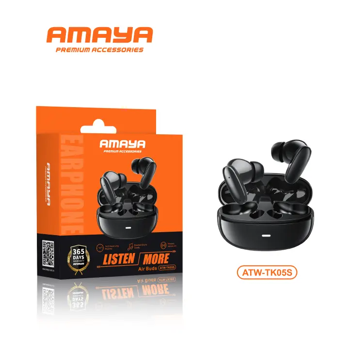 LIMITED OFFERS!!! Amaya ATW-TK05S Wireless Air Buds – Bluetooth 5.4 Earbuds with Charging Case, Clear Sound & Long Playtime