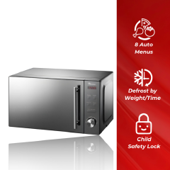LIMITED DEALS!! Ramtons RM/458 20L Digital Microwave Oven: 700W | 5 Power Levels | 8 Auto Menus | 95 Mins Timer | Cook End Signal | Defrost Function | Child Lock Safety | Microwaves