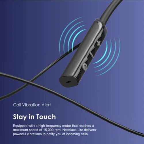 BLACK  NOVEMBER DEALS!! Oraimo Necklace Lite Call Vibration Wireless Headphones IPX4 waterproof and Noise reduction in calls & with dual device connection 30Hr Playtime & Vibration Notifications