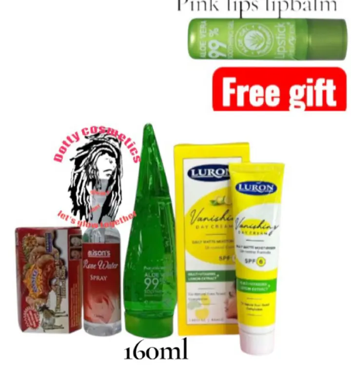 ACNE SKIN CARE TREATMENT- ASANTEE GOAT AND TAMARIND SOAP+ ROSE WATER +ALOE VERA GEL 160ML+LURON VANISHING DAY CREAM