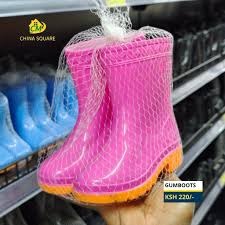 Fashion Kids Gumboots Durable Fabric Coating inside for the rainy season and offers warm feel(small size)