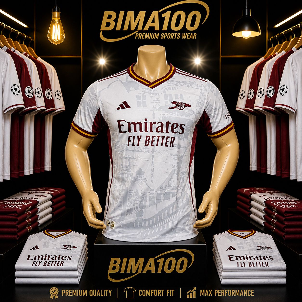 (OFFER) ARSENAL  2025/2026 WORLD CUP THIRD KIT JERSEY KIT by Adidas Maroon And Gold Football Jersey Authentic 2026 World Cup Jersey International Football Good Quality