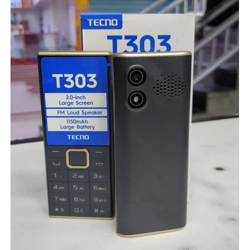 Tecno T303 Dual SIM Feature Phone 32GB Expandable 1150mAh Battery FM Radio Torch Bluetooth Strong Battery Kabambe Phone Affordable Simple Phone Kenya