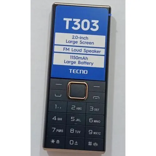 Tecno T303 Dual SIM Feature Phone 32GB Expandable 1150mAh Battery FM Radio Torch Bluetooth Strong Battery Kabambe Phone Affordable Simple Phone Kenya