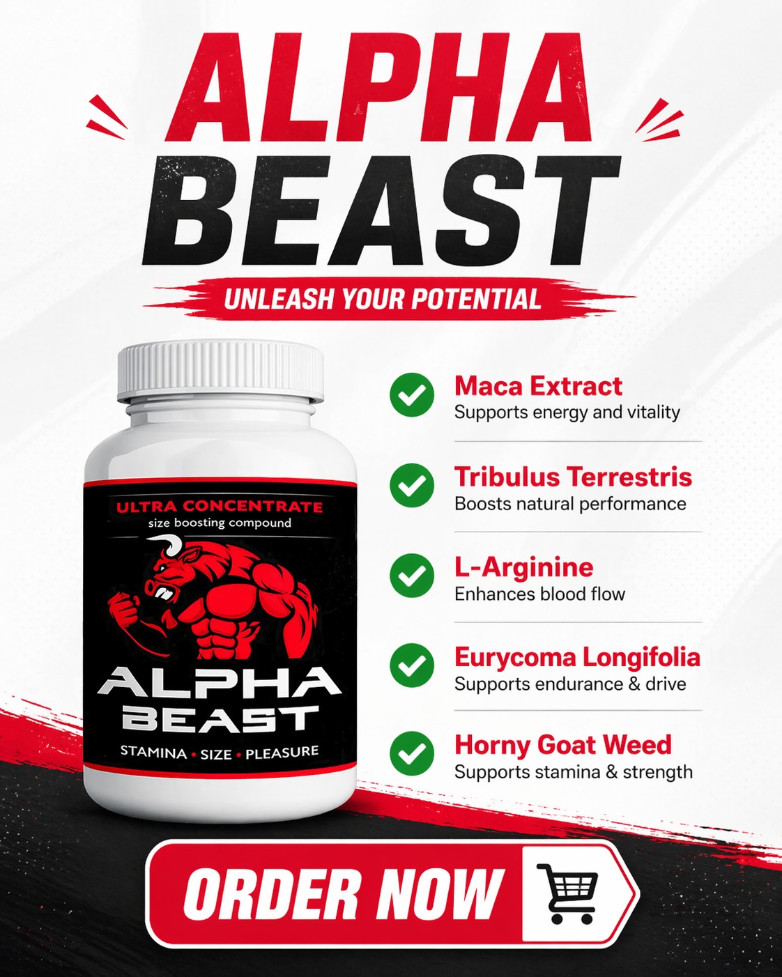 Order Alpha Beast Best Male Power Boost Libido & Stamina to Last Longer . Big Penis Size Enhancement Supplement.