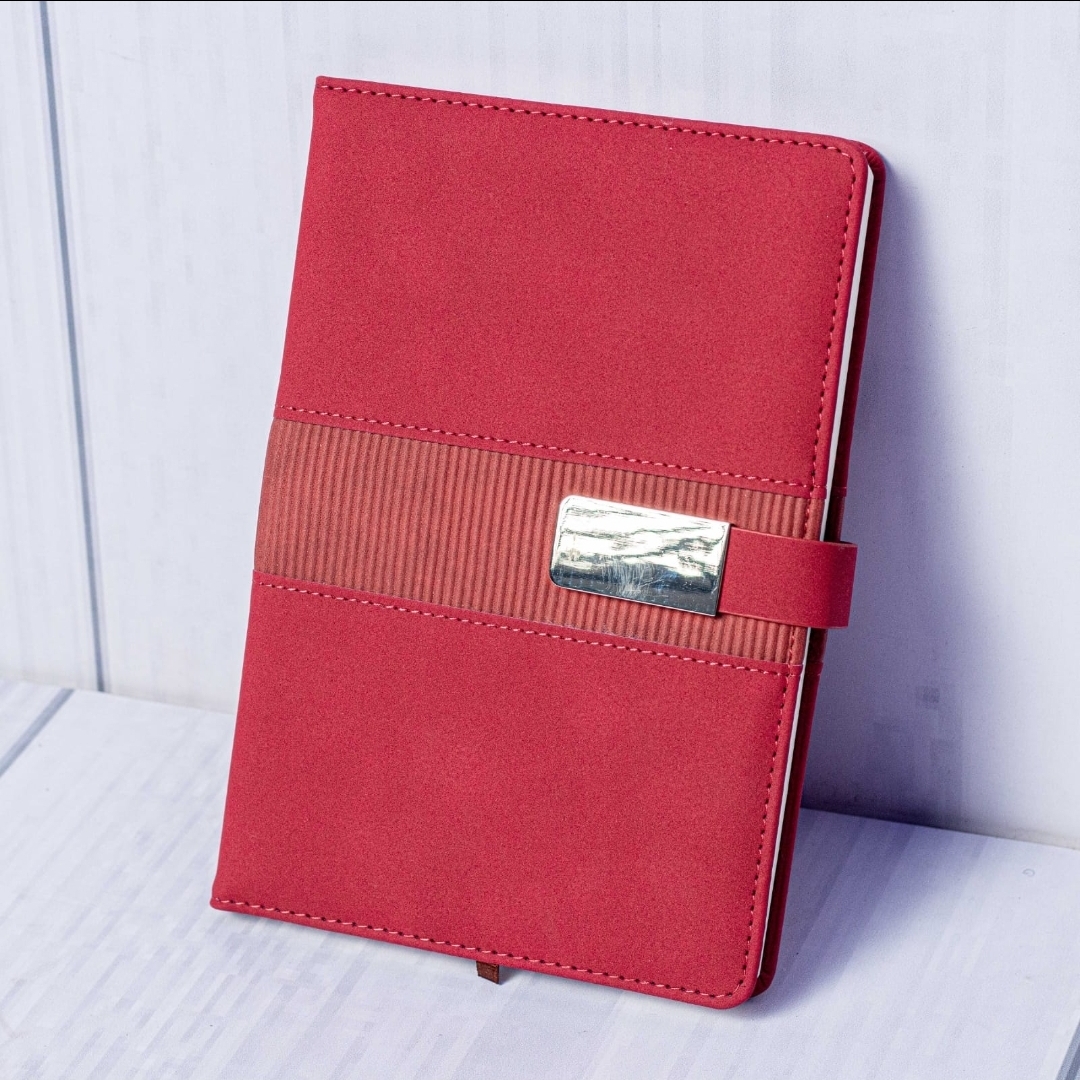 Executive 5 Silver Buckle Notebook Journal with Free Executive Pen – Premium PU Leather Business Diary Planner