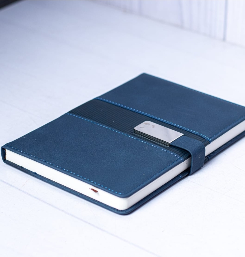 Executive 5 Silver Buckle Notebook Journal with Free Executive Pen – Premium PU Leather Business Diary Planner