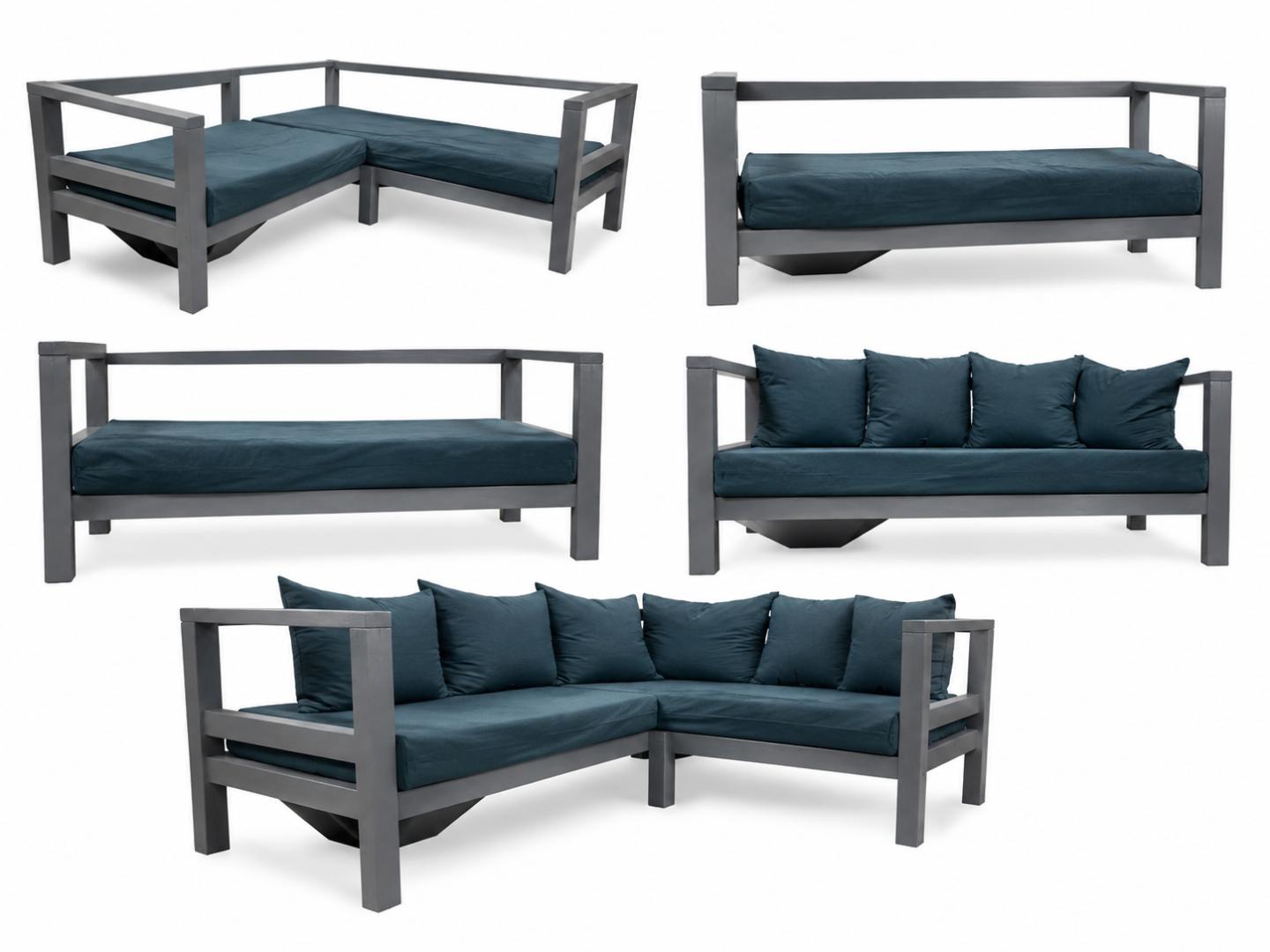 Stylish & Durable L-Shaped Wooden Sofa Set