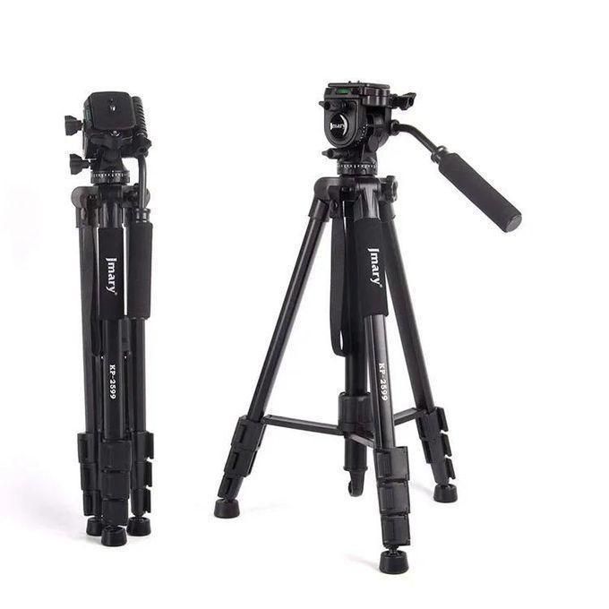 Jmary KP-2599 Aluminum Alloy Camera Tripod with Fluid Head 360° Rotation for Photography Video Shooting and Live Streaming Setup