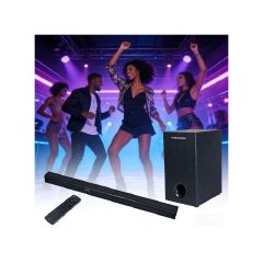 ElectroMate SB02 Soundbar Speaker with Wired Subwoofer – Bluetooth Home Theater System, 3D Surround Sound, Hi-Fi Stereo, Deep Bass, USB & AUX
ElectroMate SB02 Soundbar Speaker with Wired Subwoofer – B