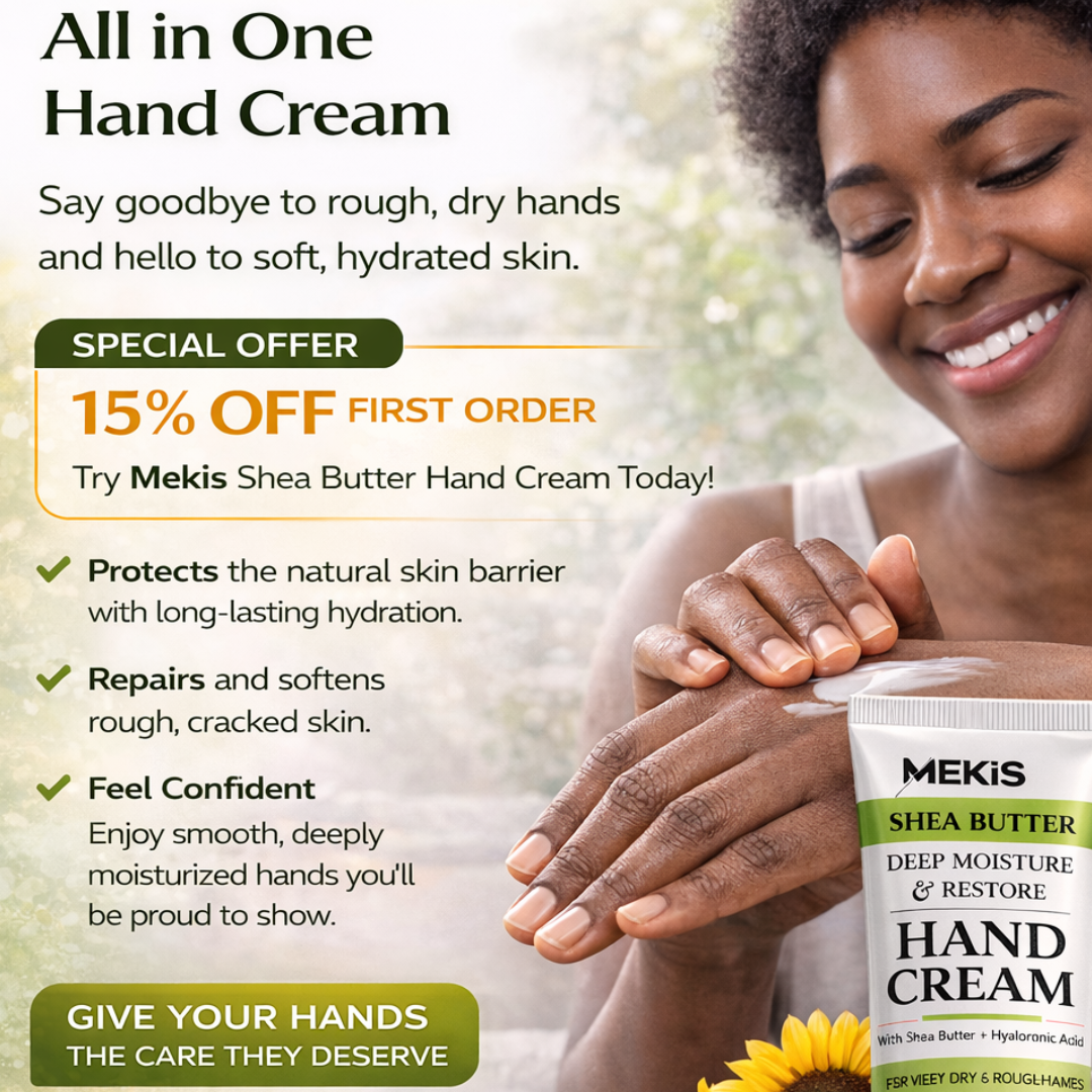 Mekis Shea Butter Hand Cream + Keratin Nail Strengthening Cream + Nourishing Oil Pen  - Repair, Strengthen, and Deeply nourish your hands, nails, and cuticles