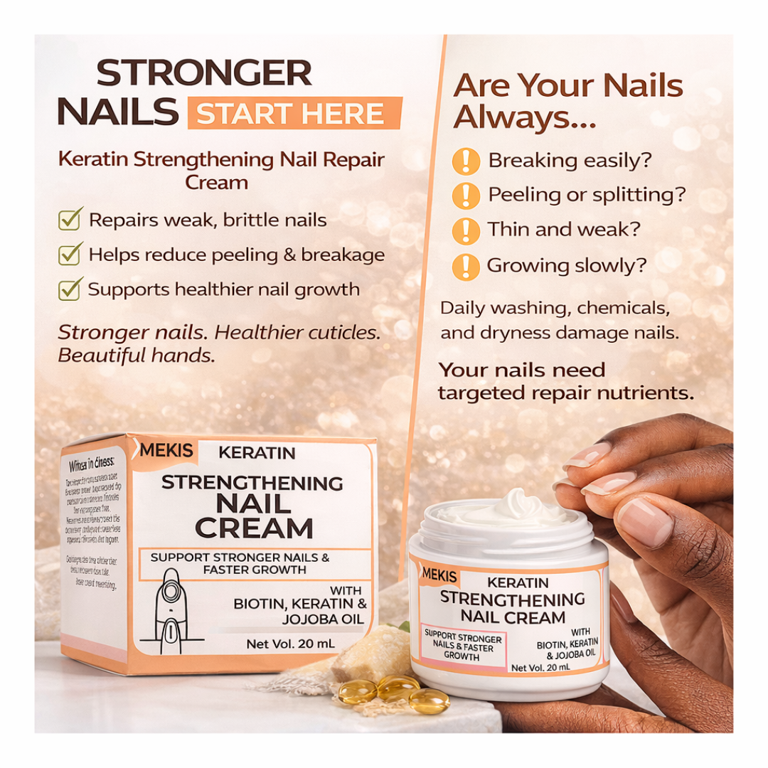 Mekis Shea Butter Hand Cream + Keratin Nail Strengthening Cream + Nourishing Oil Pen  - Repair, Strengthen, and Deeply nourish your hands, nails, and cuticles