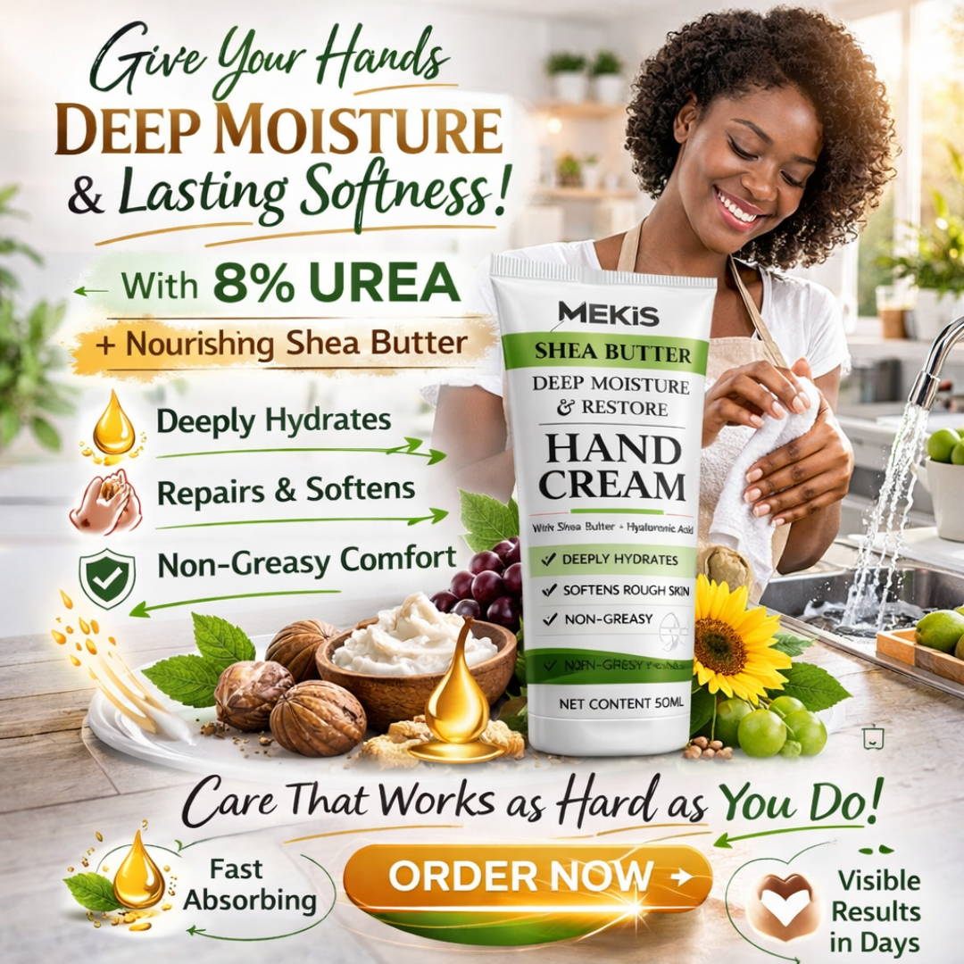 Mekis Shea Butter Hand Cream + Keratin Nail Strengthening Cream + Nourishing Oil Pen  - Repair, Strengthen, and Deeply nourish your hands, nails, and cuticles