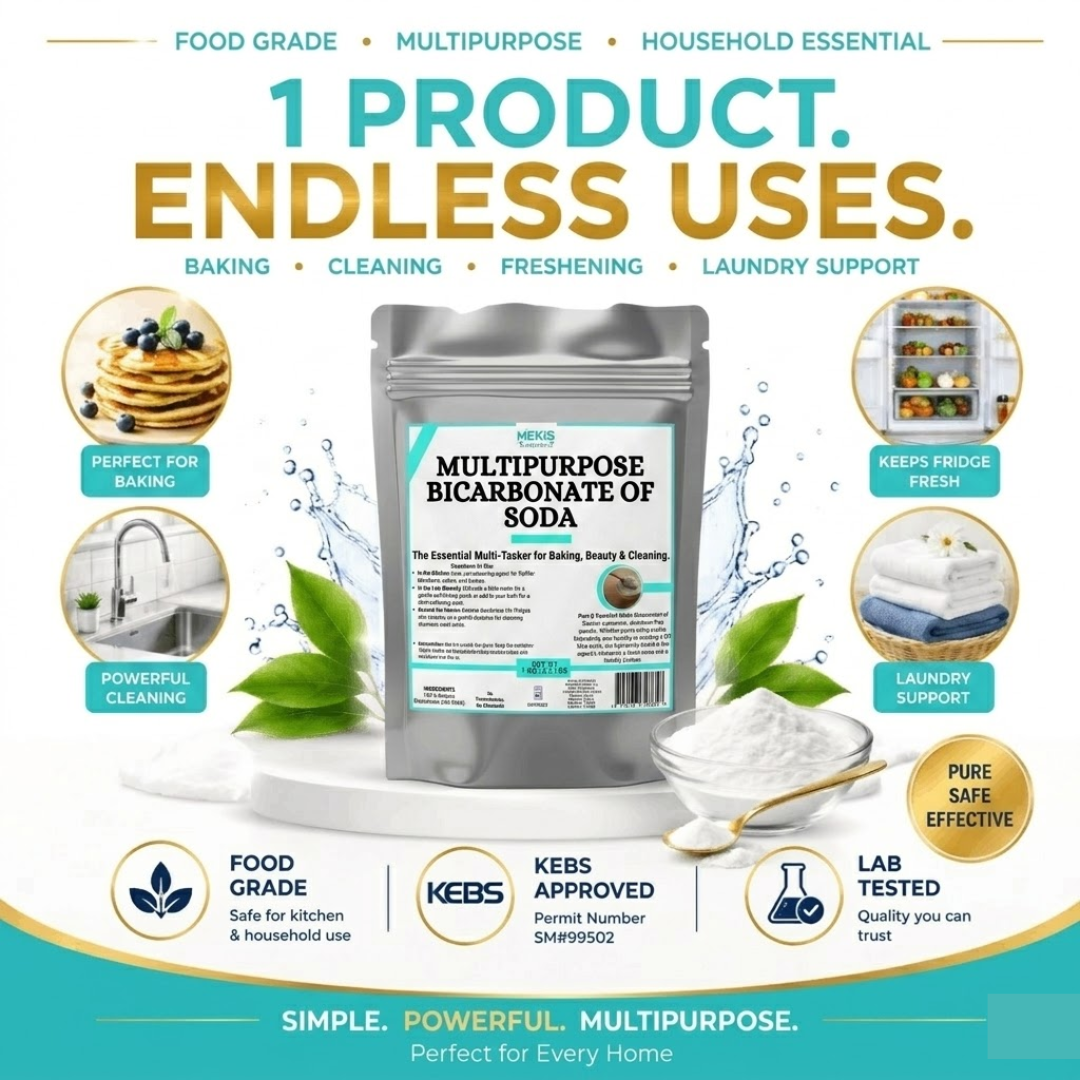 Mekis Pantry Multipurpose Bicarbonate of Soda (Food Grade) - ,A trusted household essential for baking, cleaning, deodorizing, and more.