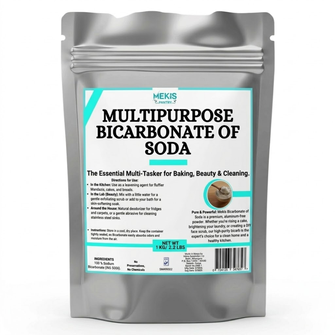 Mekis Pantry Multipurpose Bicarbonate of Soda (Food Grade) - ,A trusted household essential for baking, cleaning, deodorizing, and more.