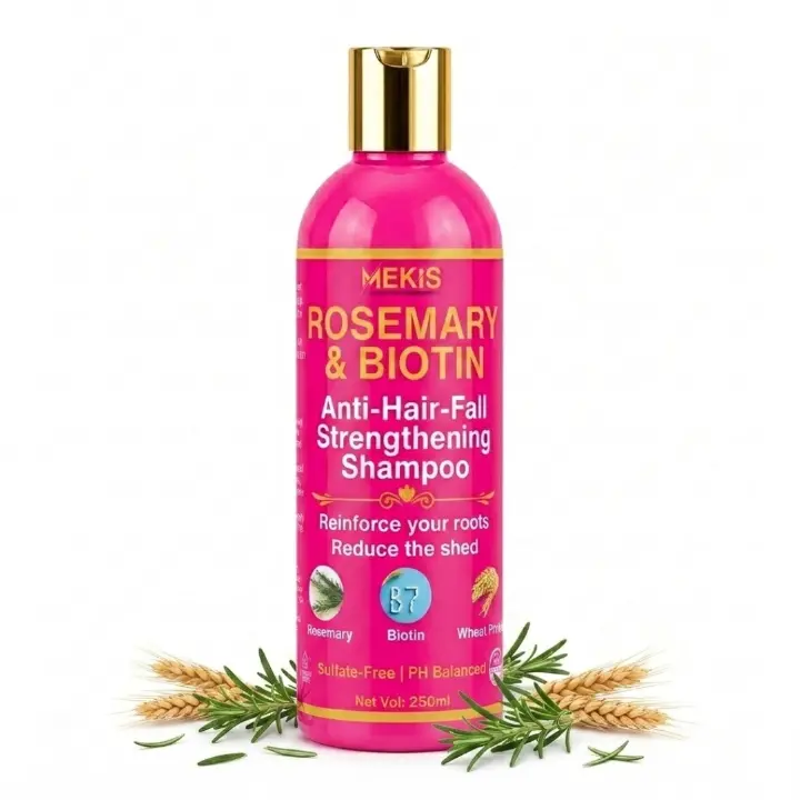 Mekis Rosemary & Biotin Anti-Hair-Fall Strengthening Shampoo - Drastically Reduces Shedding