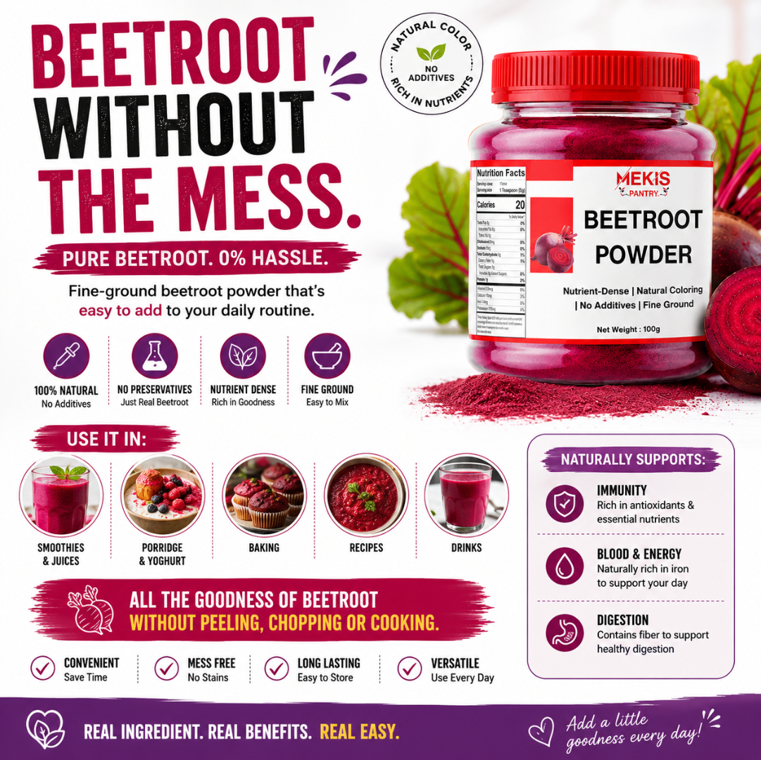 Mekis Pantry Ginger Garlic Paste + Beetroot Powder Bundle  - Kitchen ready,Skip the peeling, chopping and blending