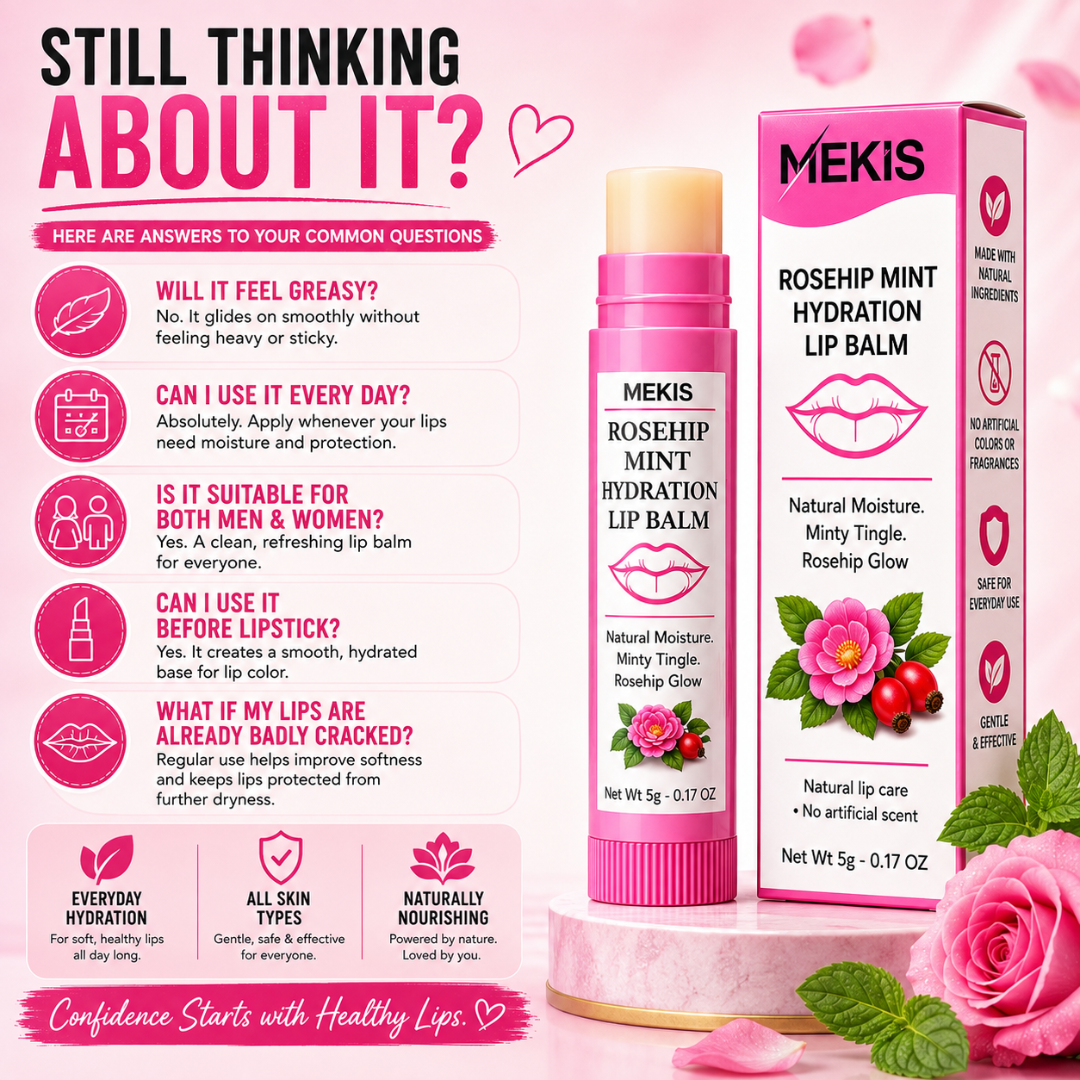 Mekis Rosehip Mint Hydration Lip Balm -  Natural Moisture. Minty Tingle. Rosehip Glow. view 5